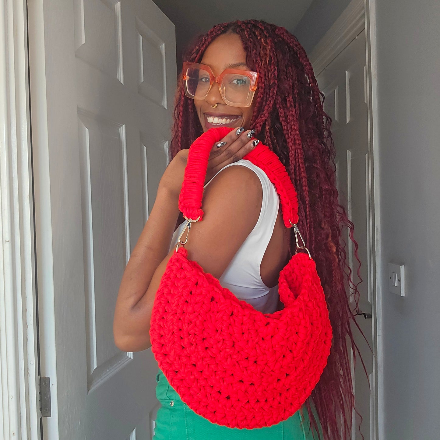 red crochet bag tiana esparon Make it at market