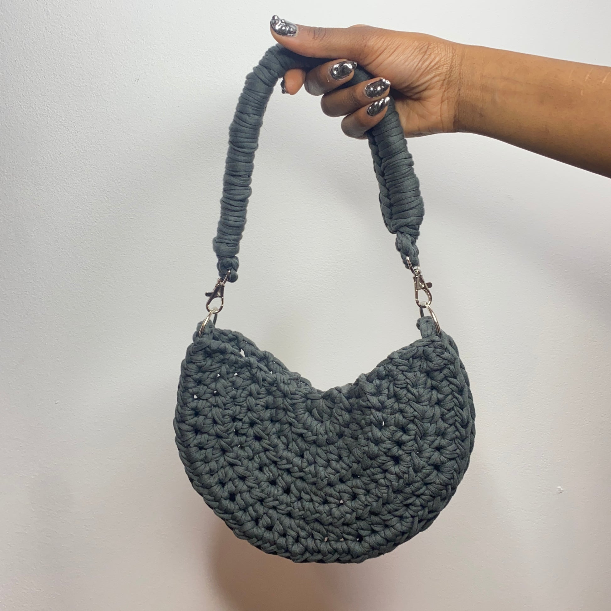 tiana esparon khaki crochet bag