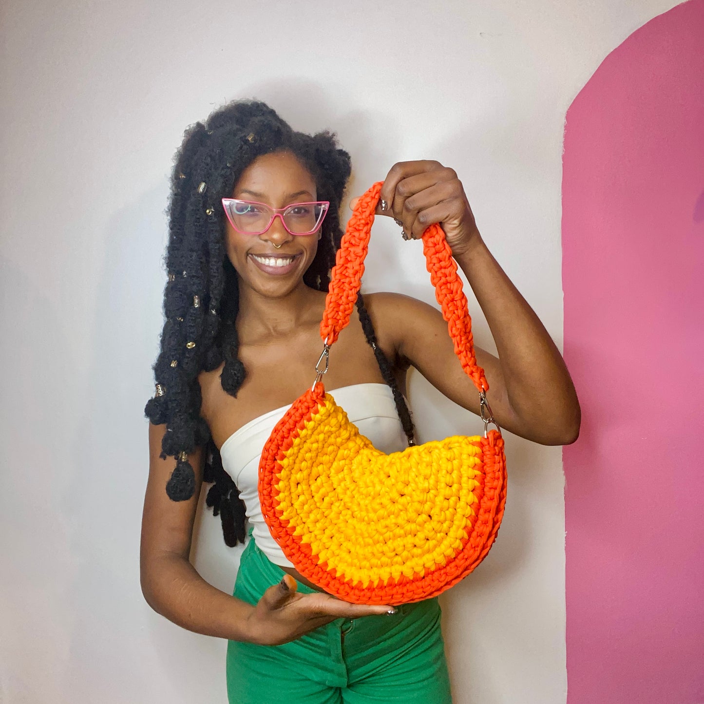 Crescent Bag - Yellow and Orange