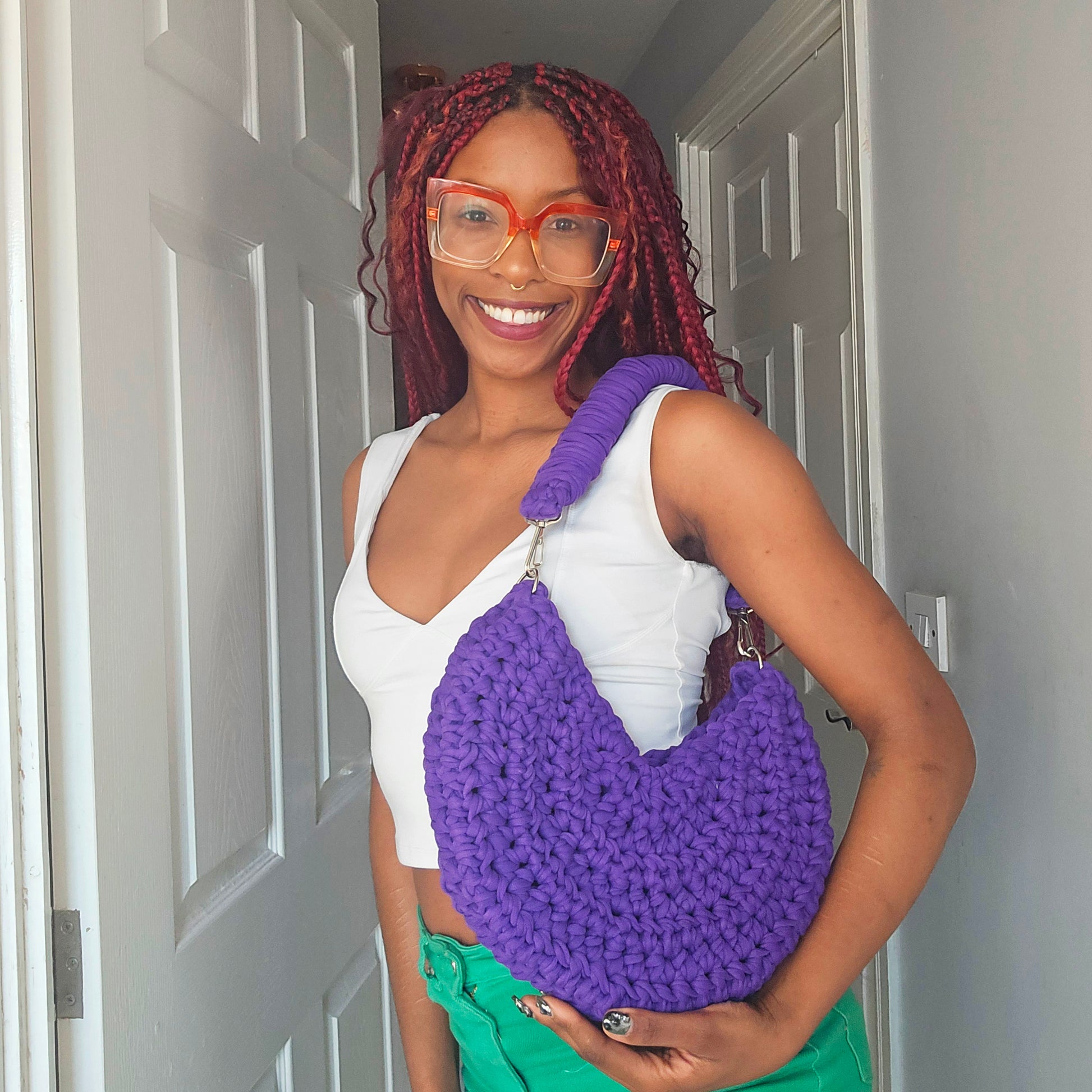 tiana esparon purple crochet bag Make it at market 