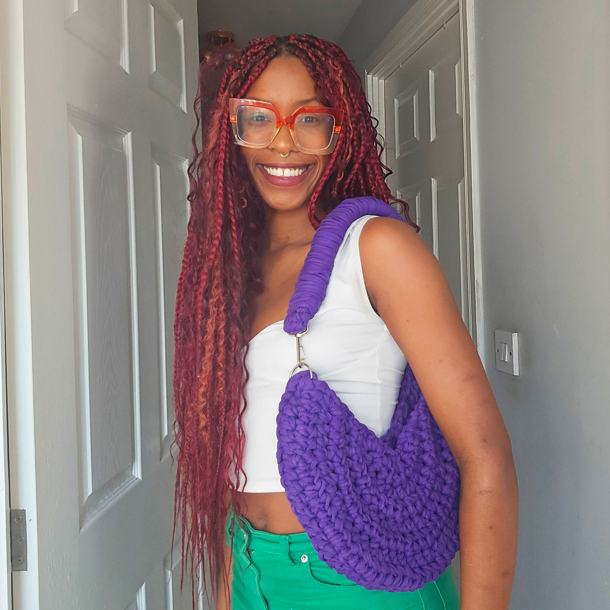 tiana esparon purple crochet bag Make it at market 